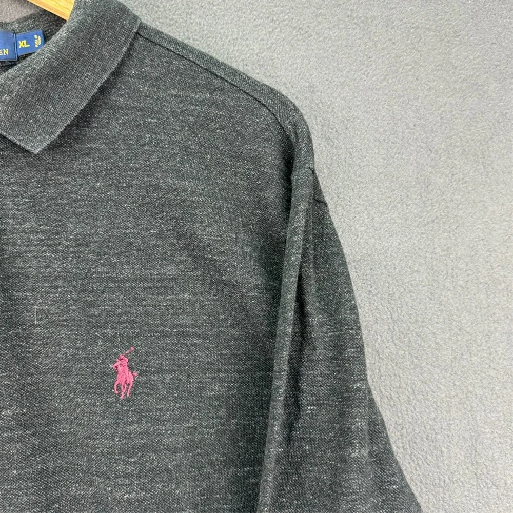 Polo Ralph Lauren Shirt Men's Size XL Gray Long Sleeve Red Pony Classic Fit